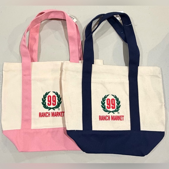 99 Ranch Rice Set 99 Ranch | Bags | Nwt Set 99 Ranch Market Mini Tote Bag Pink Navy Blue ...